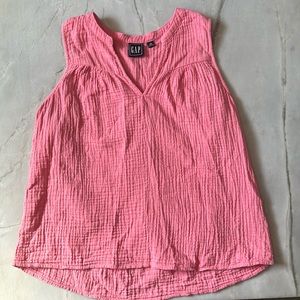 Gap Gauze Sleeveless Top - Coral, XS